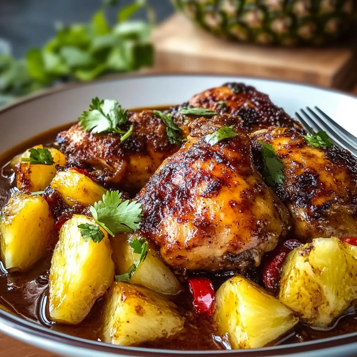 Baked Jamaican Pineapple Jerk Chicken