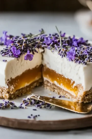 No Bake Honey Lavender Cheesecake