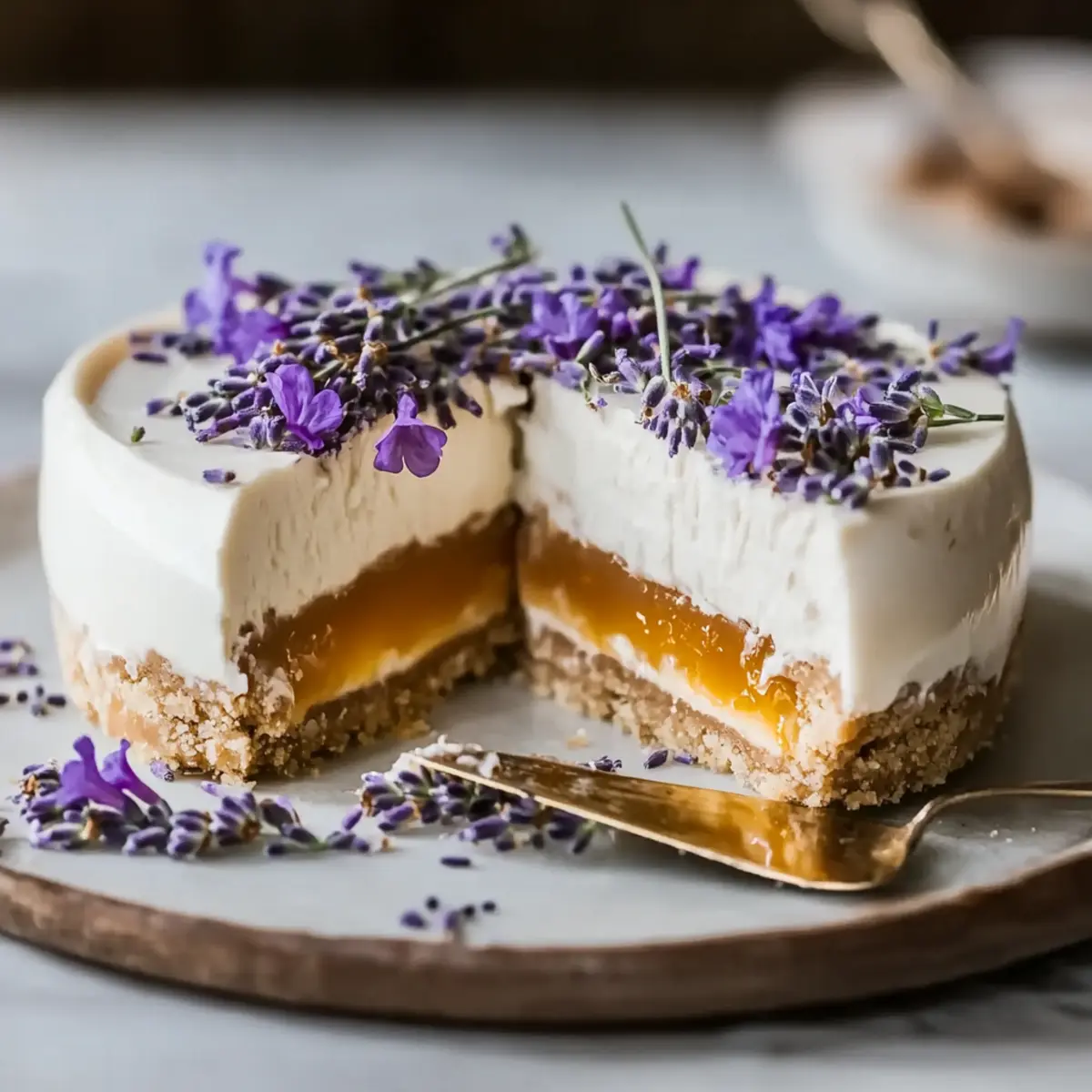 No Bake Honey Lavender Cheesecake