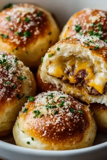 Garlic Parmesan Cheeseburger Bombs