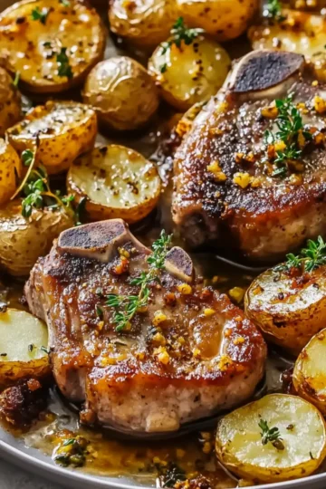 Sheet Pan Pork Chops and Potatoes