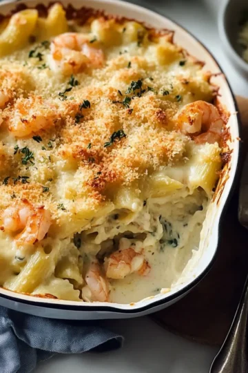Creamy Seafood Gratin Pasta Bake