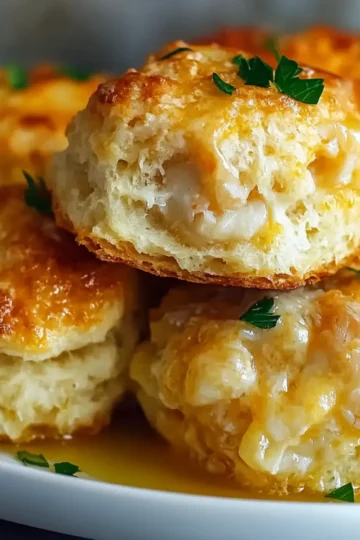 Crab Stuffed Cheddar Bay Biscuits with Lemon Butter