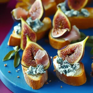 Fig, Blue Cheese & Crispy Prosciutto Crostini