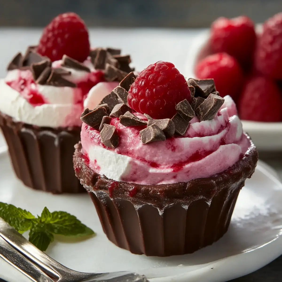 Marry Me No-Bake Raspberry Chocolate Mousse Cups