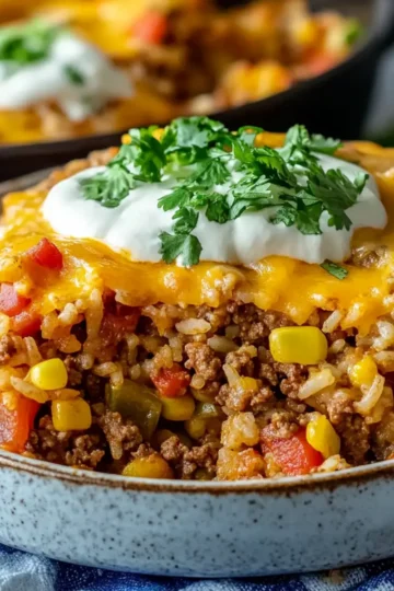 Mexican Ground Beef Casserole with Rice