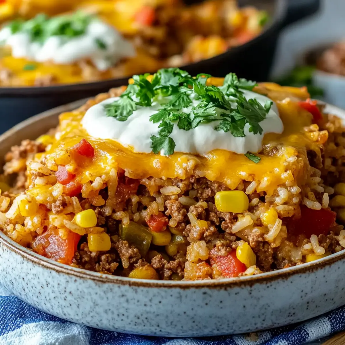 Mexican Ground Beef Casserole with Rice