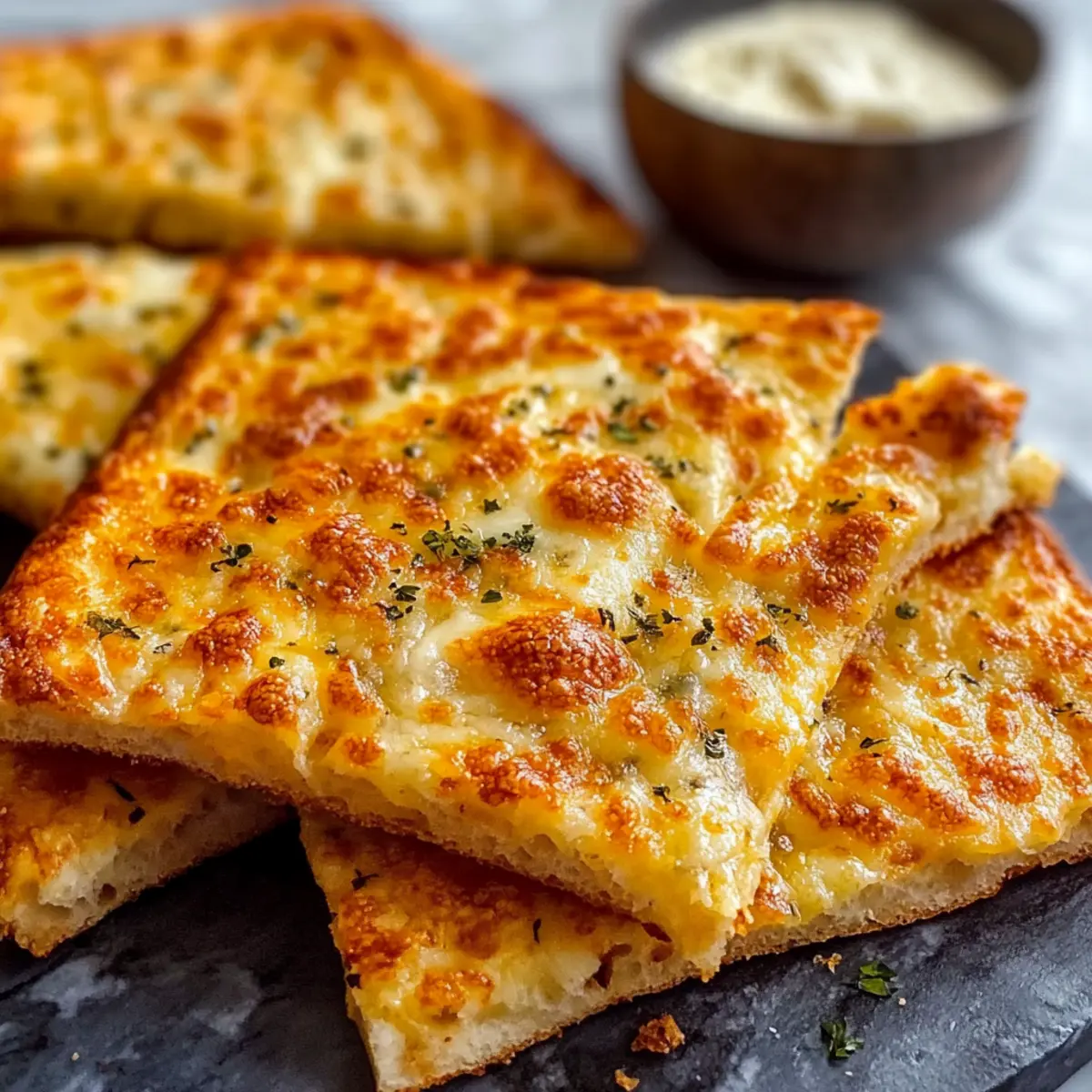 Air Fryer Cheesy Tortilla Garlic Bread