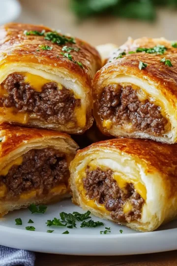 Garlic Butter Beef Cheeseburger Rollups