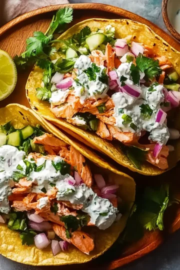 Mediterranean-Style Salmon Tacos