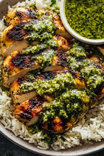 Peruvian Chicken with Aji Verde & Cilantro-Lime Rice