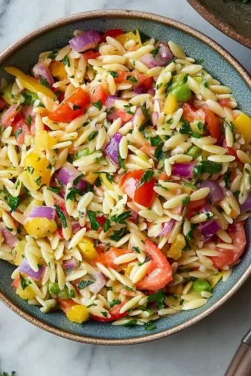 Rainbow Orzo Salad