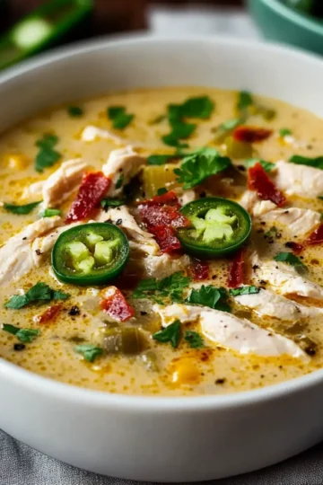 Spicy Jalapeño Popper Chicken Soup