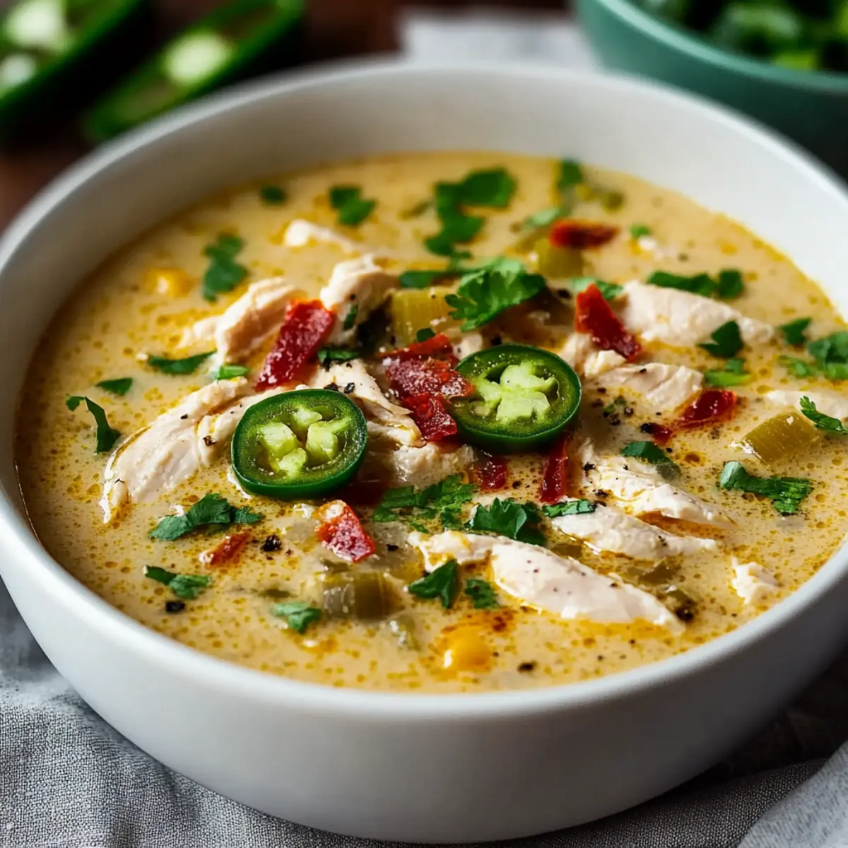 Spicy Jalapeño Popper Chicken Soup
