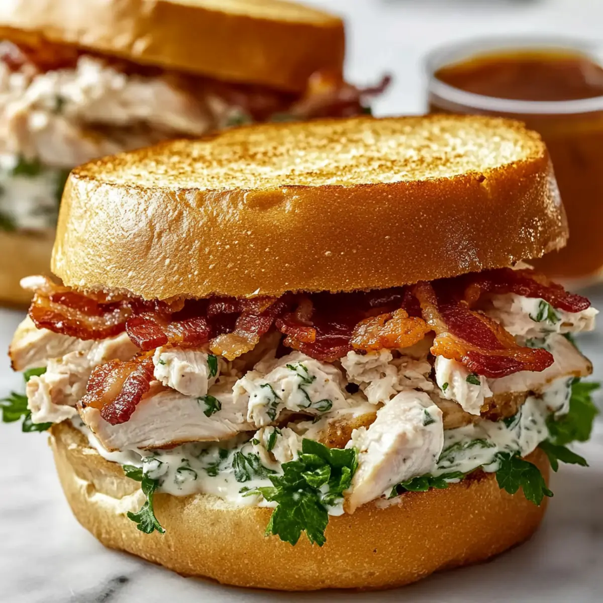 Chopped Chicken Bacon Ranch Sandwich