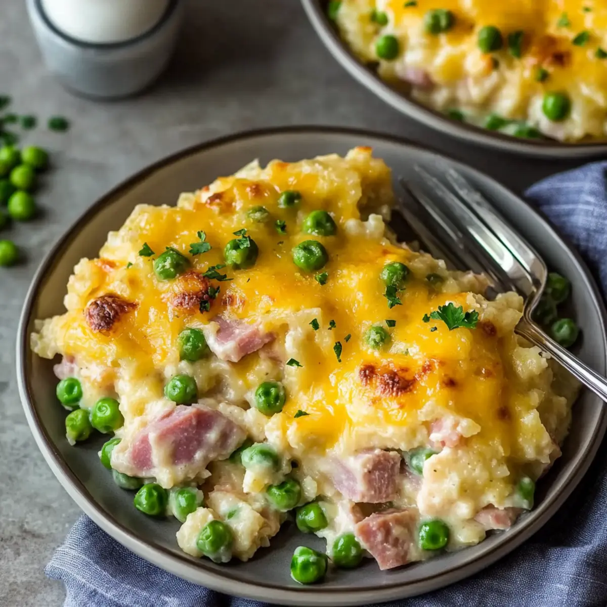 Cheesy Ham and Pea Casserole