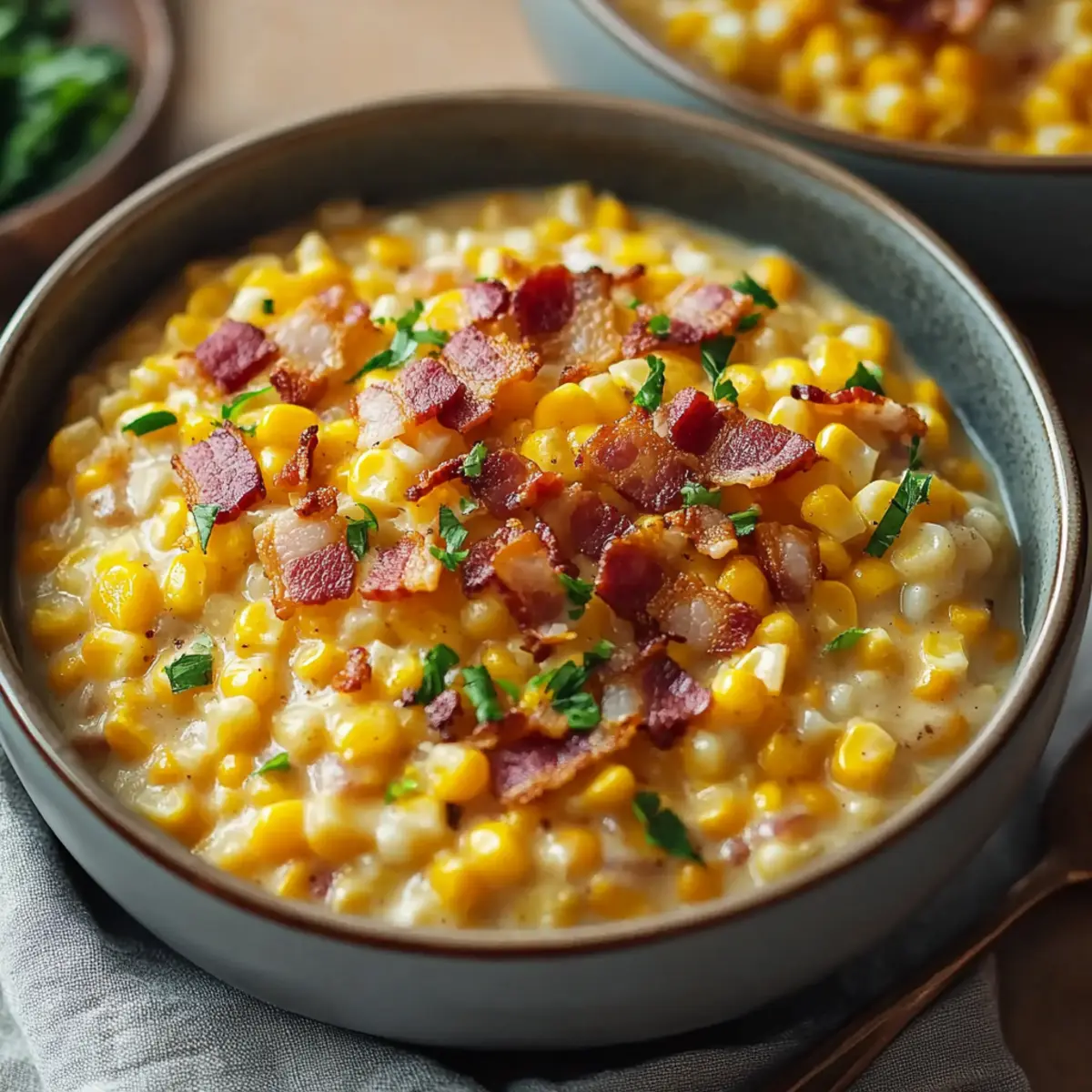 Slow Cooker Cheddar Corn with Bacon