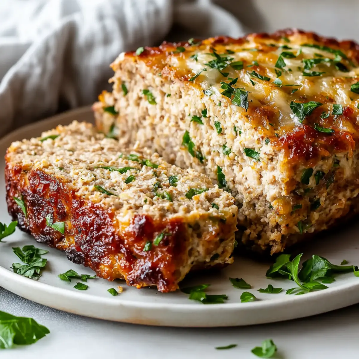 Garlic Parmesan Chicken Meatloaf