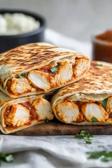 Crispy Air Fryer Chicken & Mozzarella Wraps