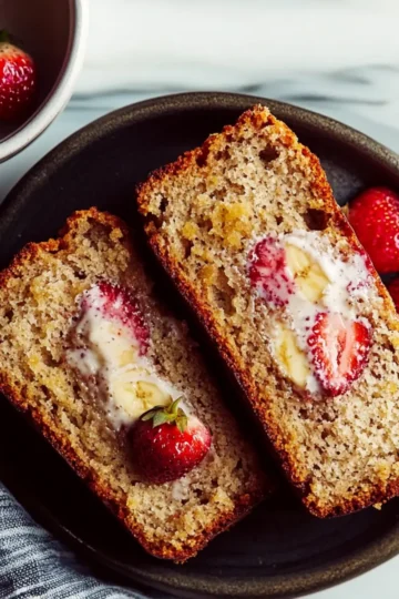 Banana Strawberry Bread with Yogurt