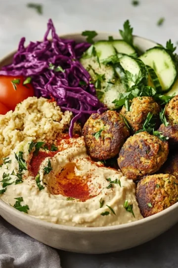 Mediterranean Bowl with Hummus, Falafel & Tahini