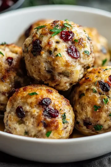 Cranberry Turkey Stuffing Balls