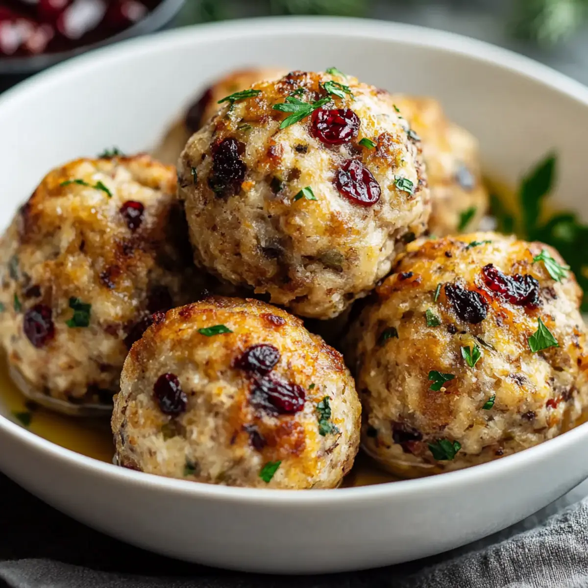 Cranberry Turkey Stuffing Balls