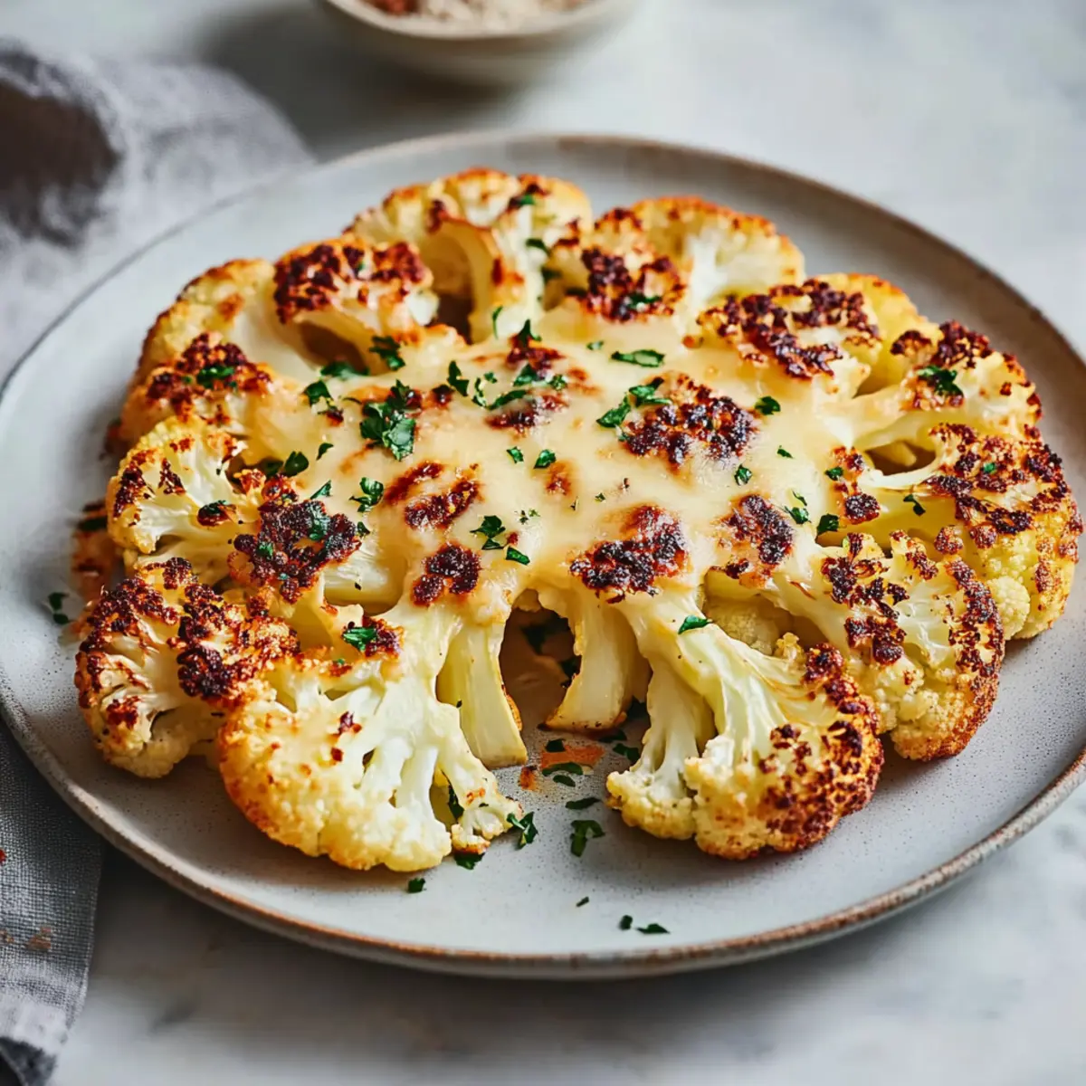 Cheesy Roasted Cauliflower Steak