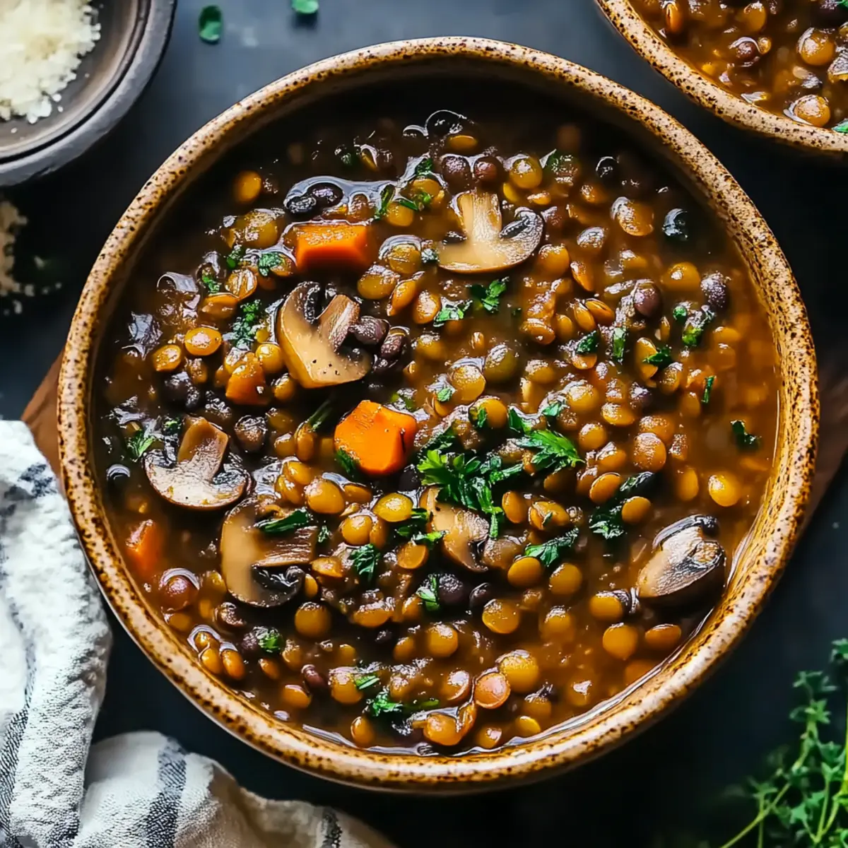 Vegan Lentil Mushroom Stew